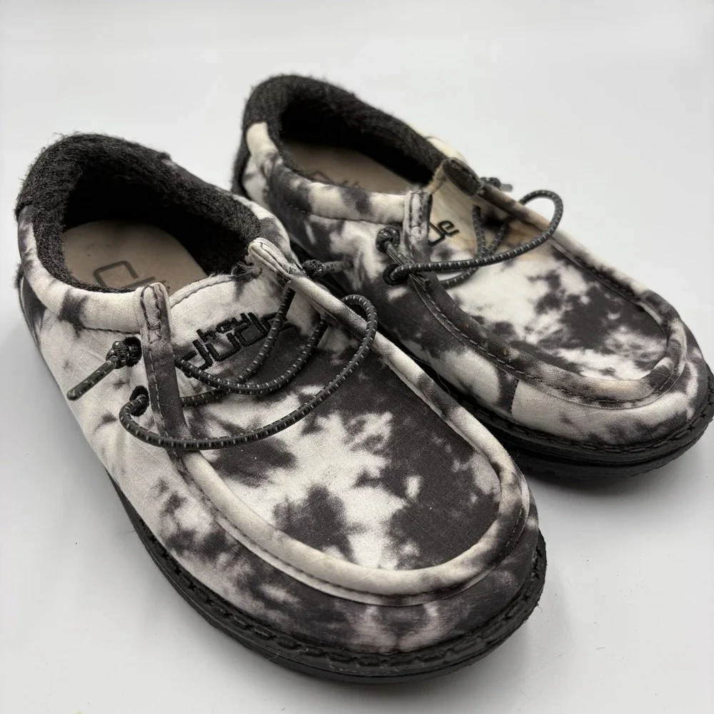 HEY DUDE Toddler K11‎ Wally Thunderstruck Tie Dye Slip On Ripstop Shoes